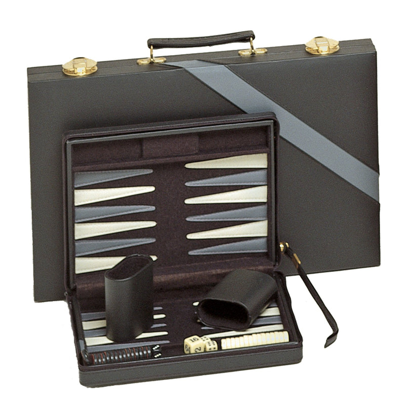Backgammon 9" Blk/grey Stripe  We20-3109