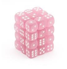 Chessex 36d6 Frosted Pink/white