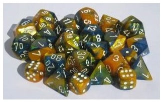 Chessex  36d6 Gemini Masquerade-yellow/white