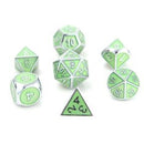 Die Hard Dice Gemstone Dice Set Silver Peridot