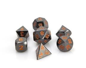 Die Hard Dice Rpg Dice Set Sinister Chrome W/orange