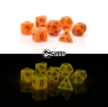 Die Hard Dice Poly Dice Glow In The Dark Orange