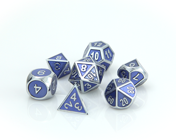 Die Hard Dice Gemstone Dice Set Silver Tanzanite