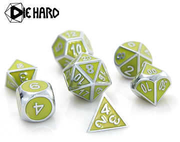 Die Hard Dice Gemstone Dice Set Silver Titanite