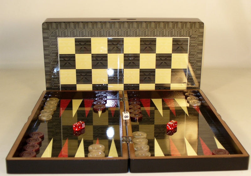 Backgammon 19" Black Geometric