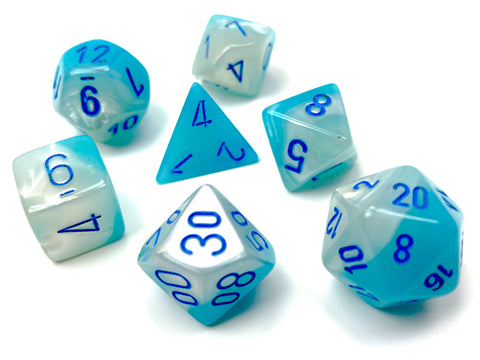 Chessex Poly Gemini Pearl Turquoise-White/Blue Luminary