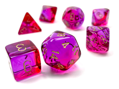 Chessex Poly Gemini Translucent Red-Violet/Gold