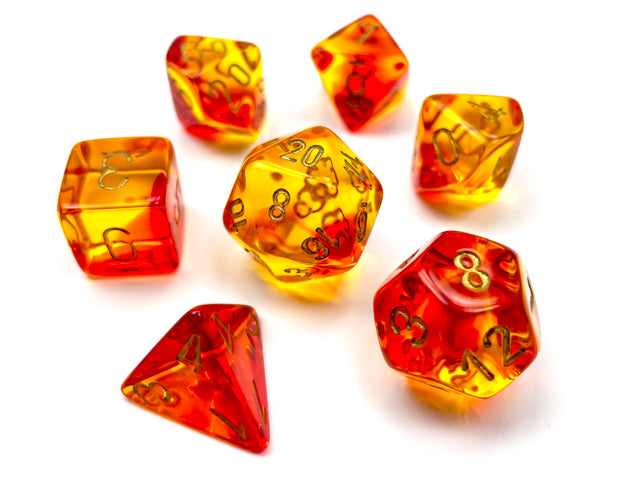 Chessex Poly Gemini Translucent Red-Yellow/Gold