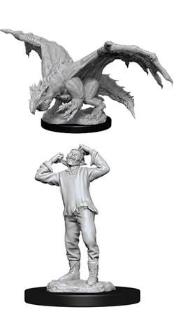 Wizkids Minis D&D 90029 Green Dragon Wyrmling and Afflicted Elf