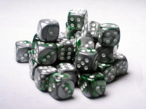 Chessex 36d6 Gemini Green-steel/white