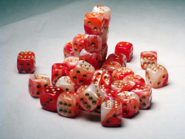 Chessex  36d6 Gemini Red-white/gold