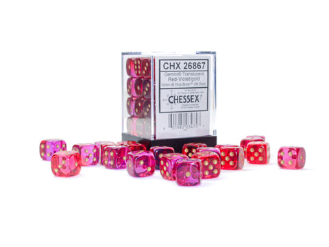 Chessex 36D6 Gemini Translucent Red-Violet/Gold