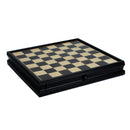 Chess Board 15" Blk Stained W/storage We26-8915b