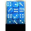Chessex 36d6 Cirrus Light Blue/white