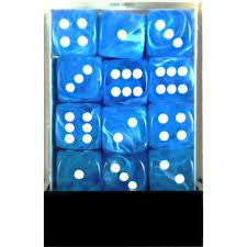 Chessex 36d6 Cirrus Light Blue/white