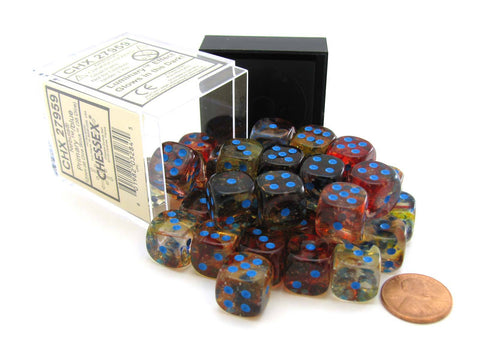 Chessex 36d6 Nebula Primary/Turquoise Luminary