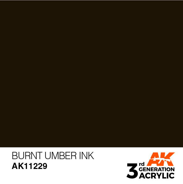 AK Interactive 3rd Gen Acrylic Burnt Umber INK 17 ml