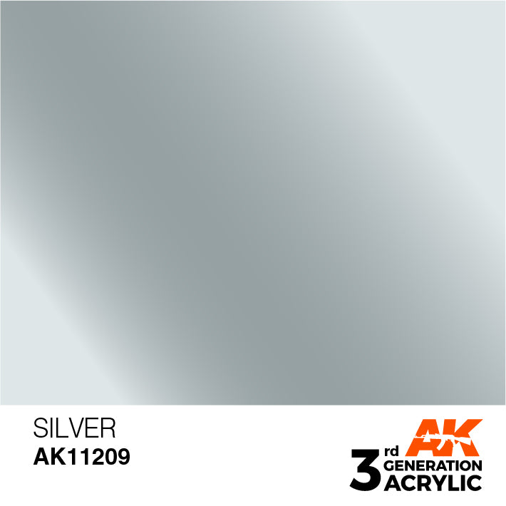 AK Interactive 3rd Gen Acrylic Silver Metallic 17ml