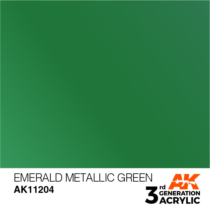 AK Interactive 3rd Gen Acrylic Emerald Metallic Green 17ml