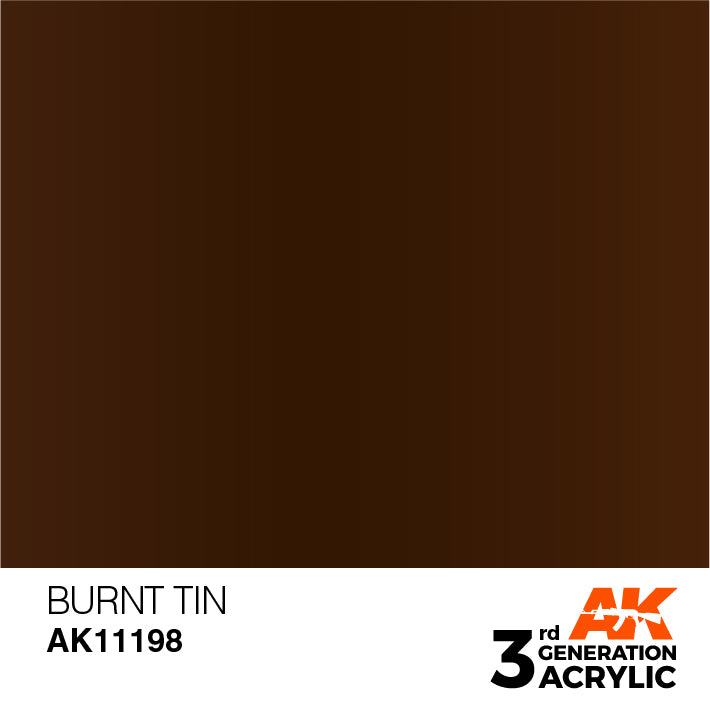 AK Interactive 3rd Gen Acrylic Burnt Tin Metallic 17ml