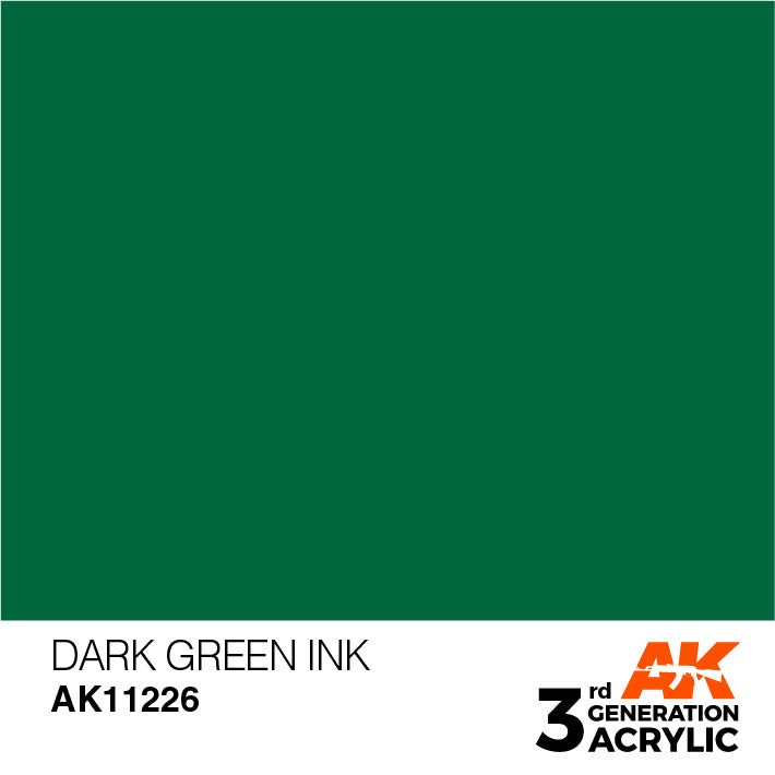 AK Interactive 3rd Gen Acrylic Dark Green INK 17ml