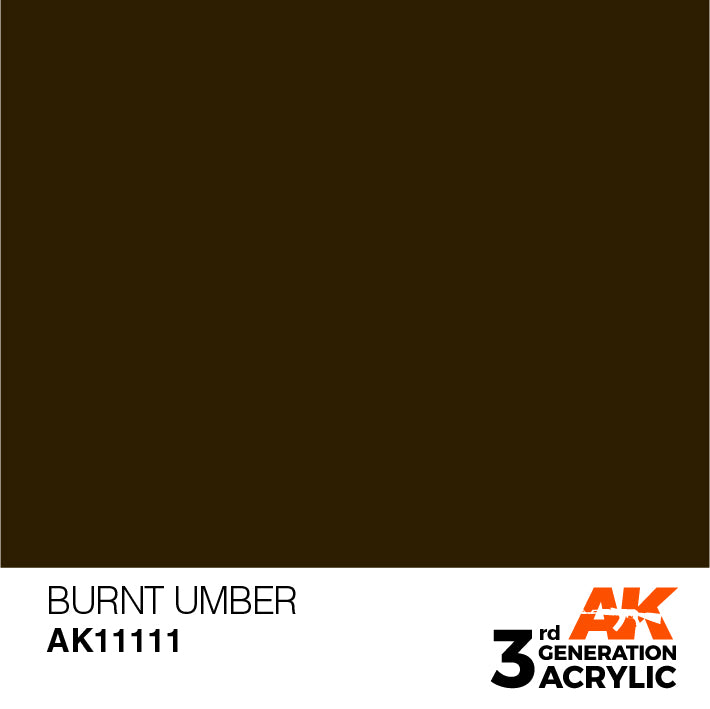 AK Interactive 3rd Gen Acrylic Burnt Umber 17ml