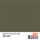 AK Interactive 3rd Gen Acrylic Sooty Black INK 17ml