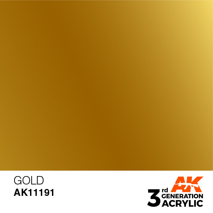 AK Interactive 3rd Gen Acrylic Gold Metallic 17ml