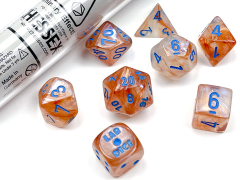 Chessex Poly Borealis Rose Gold/Light Blue Luminary