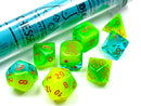 Chessex Poly Gemini Plasma Green-Teal/Orange