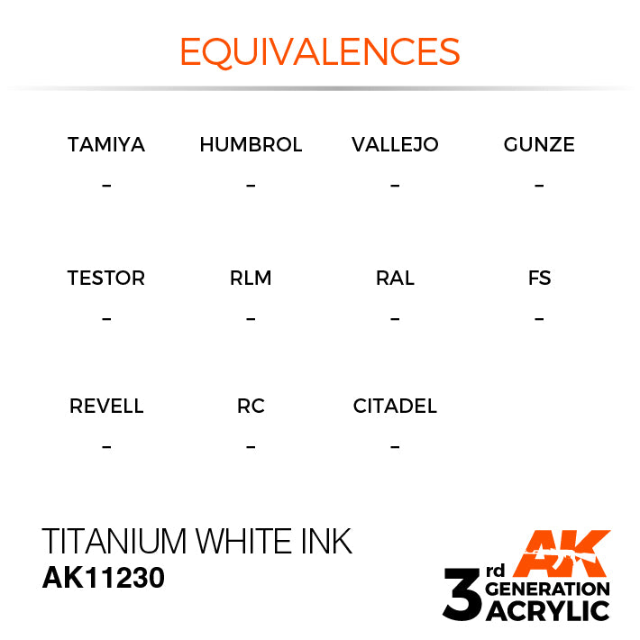 AK Interactive 3rd Gen Acrylic Titanium White INK 17ml