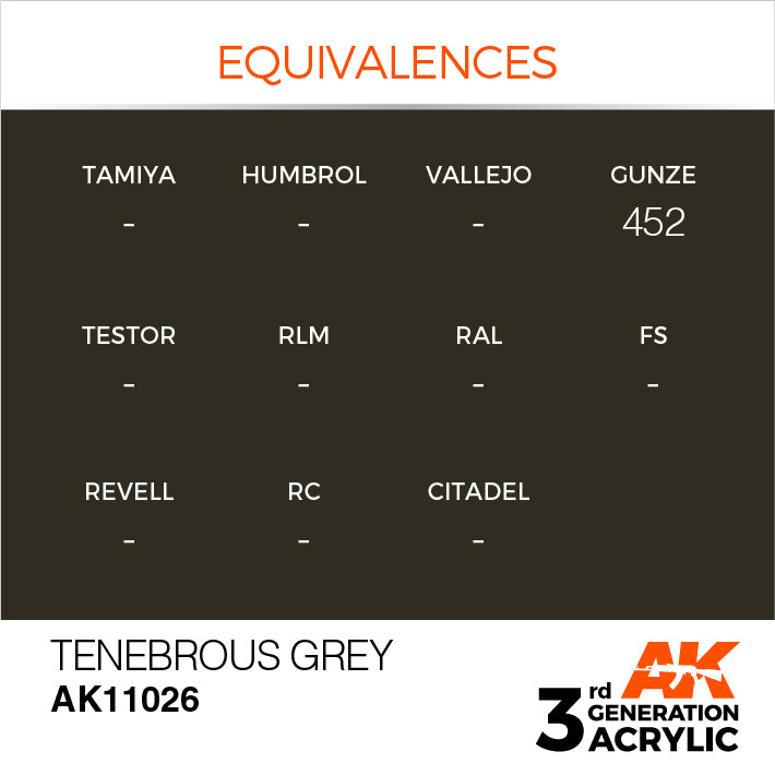 AK Interactive 3rd Gen Acrylic Tenebrous Grey 17ml