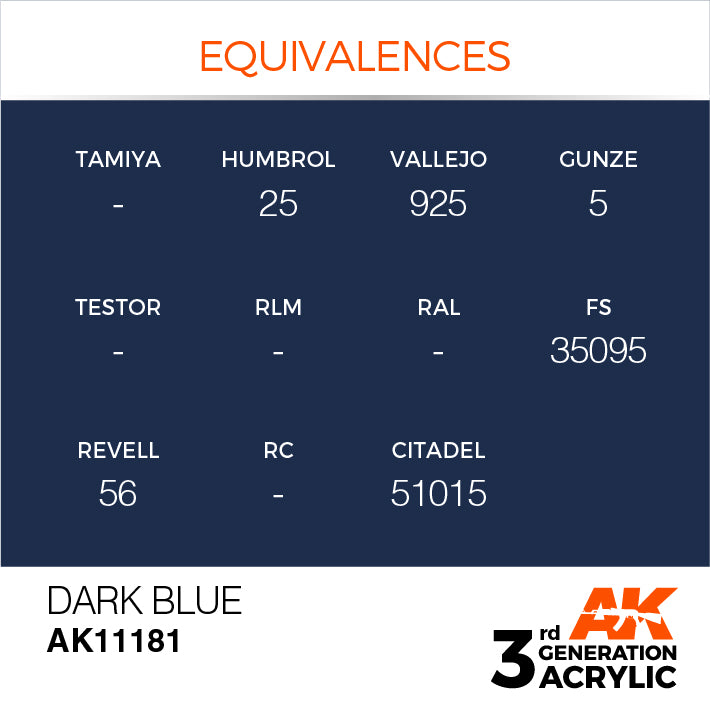 AK Interactive 3rd Gen Acrylic Dark Blue 17ml