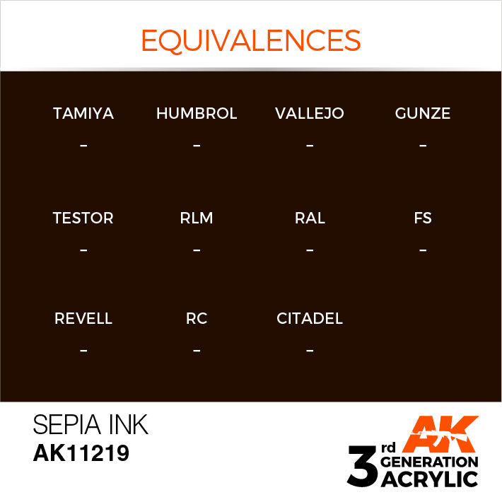 AK Interactive 3rd Gen Acrylic Sepia INK 17ml