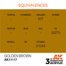 AK Interactive 3rd Gen Acrylic Golden Brown 17ml