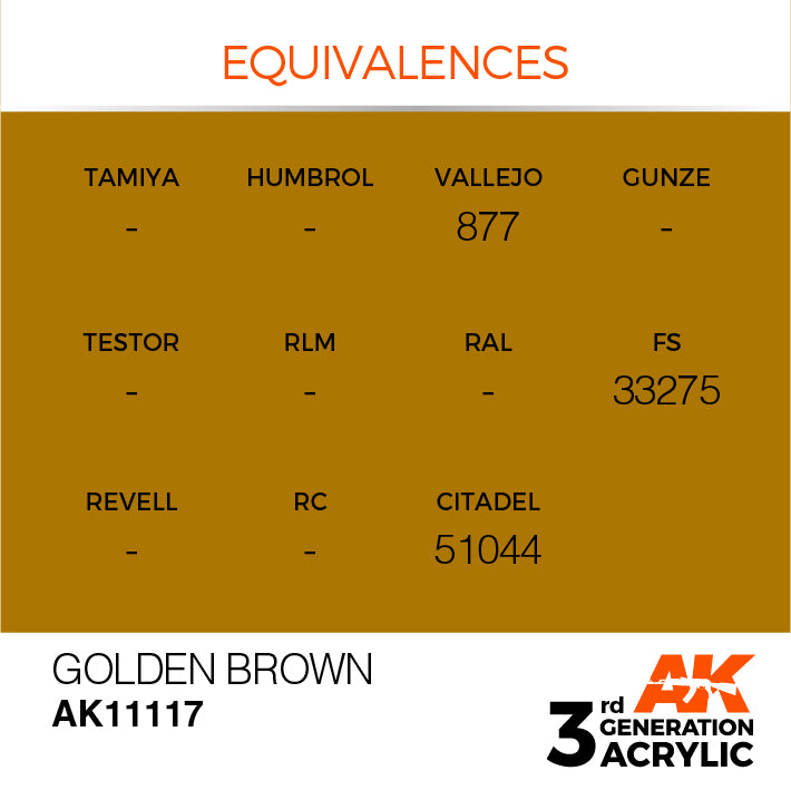 AK Interactive 3rd Gen Acrylic Golden Brown 17ml