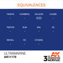AK Interactive 3rd Gen Acrylic Ultramarine 17ml