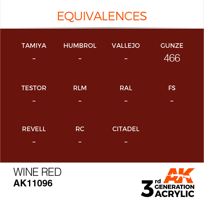 AK Interactive 3rd Gen Acrylic Wine Red 17ml