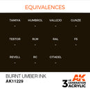 AK Interactive 3rd Gen Acrylic Burnt Umber INK 17 ml