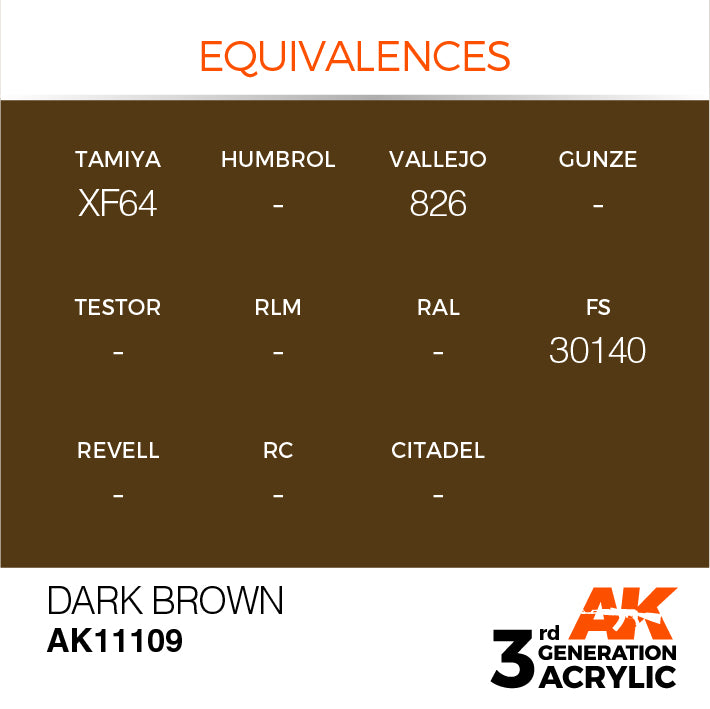 AK Interactive 3rd Gen Acrylic Dark Brown 17ml