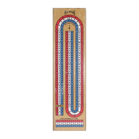 Crib Board 3-Track Coloured Pine with Plastic Pegs INT00129