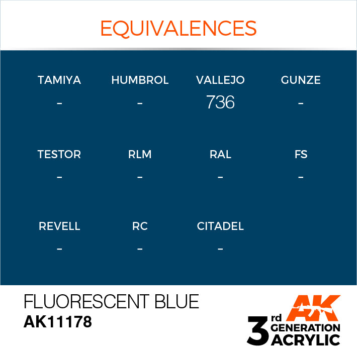 AK Interactive 3rd Gen Acrylic Fluorescent Blue 17ml