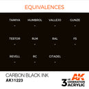 AK Interactive 3rd Gen Acrylic Carbon Black INK 17ml