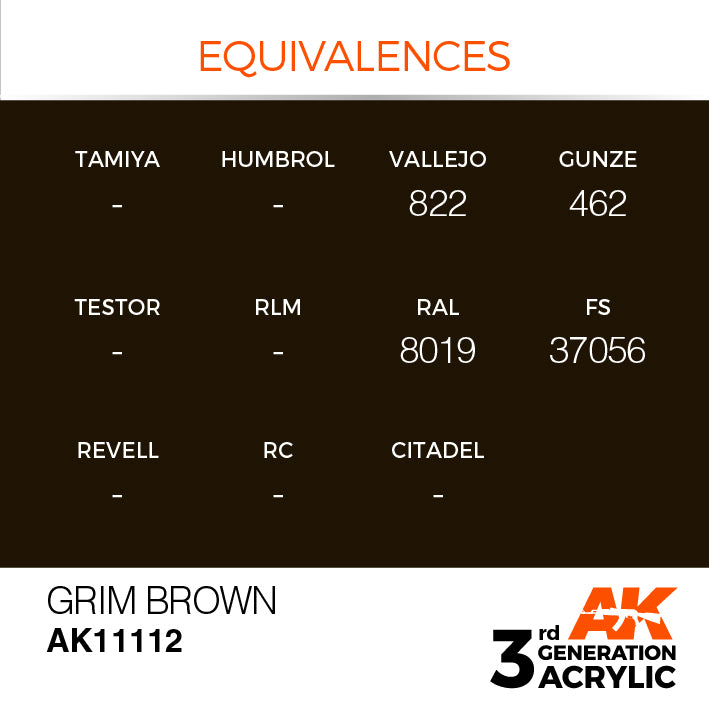 AK Interactive 3rd Gen Acrylic Grim Brown 17ml