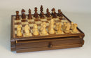 Chess 15" Inlaid Wood Chest with 3" Unweighted Chess Men