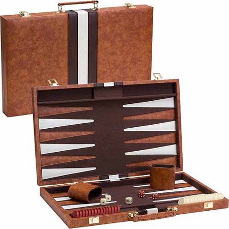 Backgammon - 18" Vinyl Case (w/brown&white Stripe)