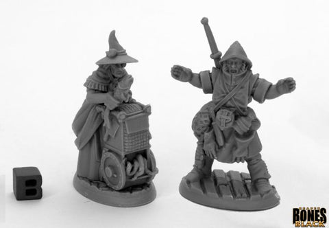 Reaper Mini Bones Black: RM44035 Dreadmere Townsfolk: Fishmongers