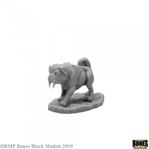 Reaper Mini Bones Black: RM44122 Sabertooth Pug