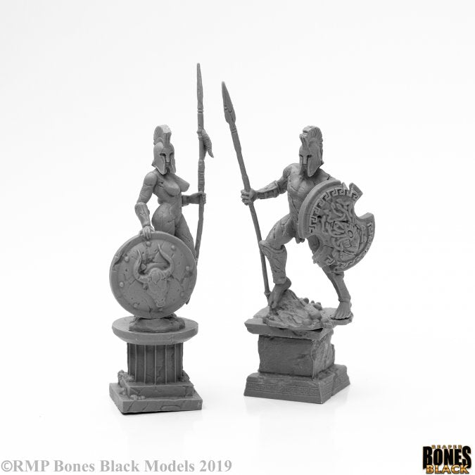 Reaper Mini Rm44127 Amazon & Spartan Living Statues (stone