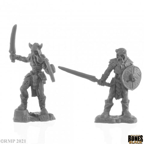 Reaper Mini Bones Black: RM44141 Rune Wight Warriors (2)